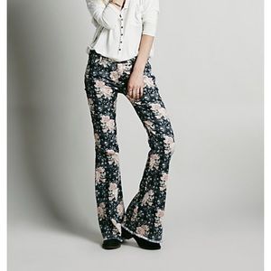 Free People Floral Flare Jeans